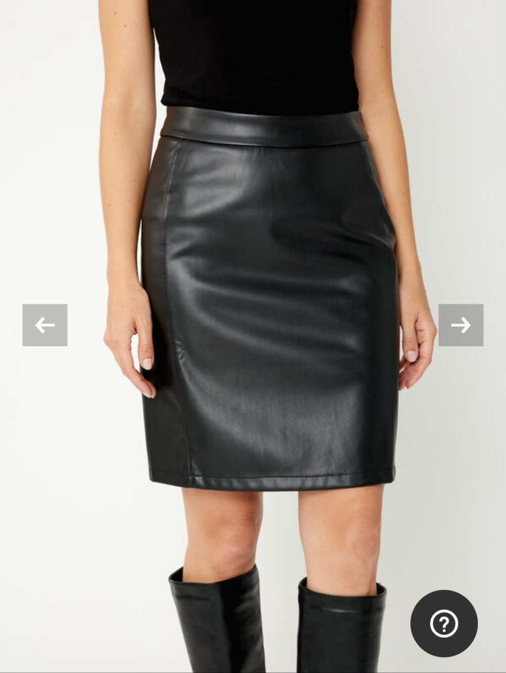 Dolcezza Black Faux Leather Pencil Skirt - Classic Women's Skirt